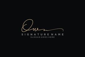 Initial OW Letter Signature Logo Template elegant design logo Sign Symbol template vector icon