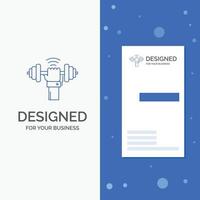 Business Logo for Dumbbell. gain. lifting. power. sport. Vertical Blue Business .Visiting Card template vector