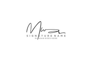 Initial MW Letter Signature Logo Template elegant design logo Sign Symbol template vector icon