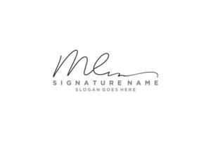 Initial ML Letter Signature Logo Template elegant design logo Sign Symbol template vector icon