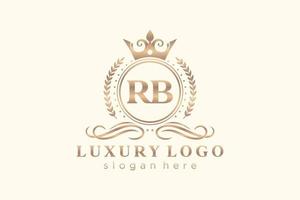 Initial RB Letter Royal Luxury Logo template in vector art for Restaurant, Royalty, Boutique, Cafe, Hotel, Heraldic, Jewelry, Fashion and other vector illustration.