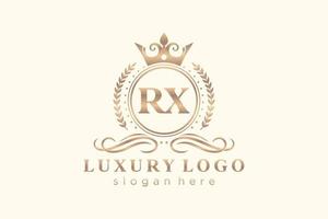 plantilla de logotipo de lujo real de letra rx inicial en arte vectorial para restaurante, realeza, boutique, cafetería, hotel, heráldica, joyería, moda y otras ilustraciones vectoriales. vector