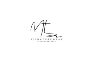 Initial MT Letter Signature Logo Template elegant design logo Sign Symbol template vector icon