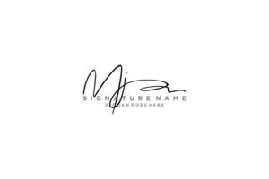 inicial mj carta firma logotipo plantilla elegante diseño logotipo signo símbolo plantilla vector icono