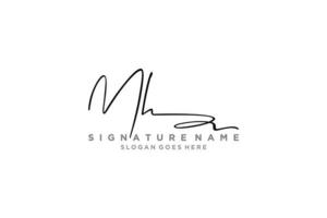 Initial MH Letter Signature Logo Template elegant design logo Sign Symbol template vector icon