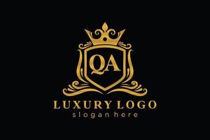 Initial QA Letter Royal Luxury Logo template in vector art for Restaurant, Royalty, Boutique, Cafe, Hotel, Heraldic, Jewelry, Fashion and other vector illustration.