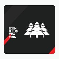 Red and Black Creative presentation Background for forest. camping. jungle. tree. pines Glyph Icon vector