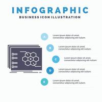 juego. estratégico. estrategia. táctica. plantilla de infografía táctica para sitio web y presentación. icono de glifo gris con ilustración de vector de estilo infográfico azul.