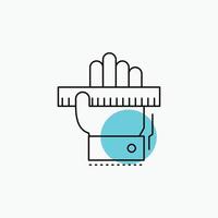 Education. hand. learn. learning. ruler Line Icon vector