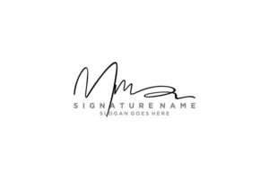 plantilla de logotipo de firma de letra mm inicial diseño elegante logotipo signo símbolo plantilla vector icono