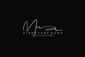 Initial MN Letter Signature Logo Template elegant design logo Sign Symbol template vector icon