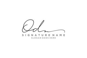 Initial OD Letter Signature Logo Template elegant design logo Sign Symbol template vector icon