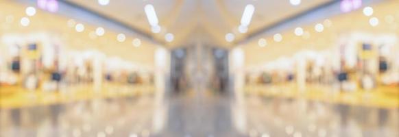 Abstract blur modern shopping mall interior background photo