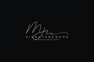 Initial MJ Letter Signature Logo Template elegant design logo Sign Symbol template vector icon