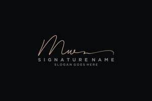 Initial MW Letter Signature Logo Template elegant design logo Sign Symbol template vector icon