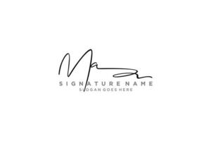 plantilla de logotipo de firma de letra ma inicial diseño elegante logotipo signo símbolo plantilla vector icono