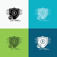 Finance. financial. money. secure. security Icon Over Various Background. glyph style design. designed for web and app. Eps 10 vector illustration