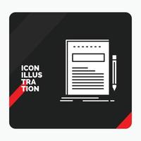 Red and Black Creative presentation Background for Business. document. file. paper. presentation Glyph Icon vector