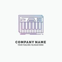 Controller. keyboard. keys. midi. sound Purple Business Logo Template. Place for Tagline vector