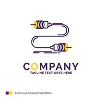 diseño del logotipo del nombre de la empresa para buzz. comunicación. Interacción. marketing. cable. diseño de marca púrpura y amarillo con lugar para eslogan. plantilla de logotipo creativo para pequeñas y grandes empresas. vector