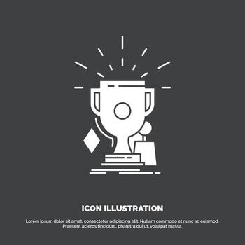 premios juego. deporte. trofeos icono de ganador. símbolo de vector de glifo para ui y ux. sitio web o aplicación móvil