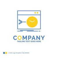 Admin. command. root. software. terminal Blue Yellow Business Logo template. Creative Design Template Place for Tagline. vector