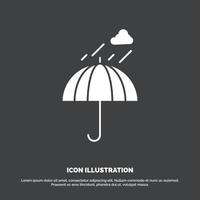 Umbrella. camping. rain. safety. weather Icon. glyph vector symbol for UI and UX. website or mobile application