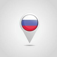 pin de mapa de bandera de rusia vector