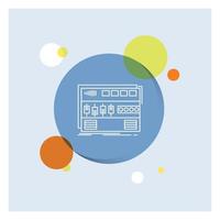 Audio, mastering, module, rackmount, sound White Line Icon colorful Circle Background vector