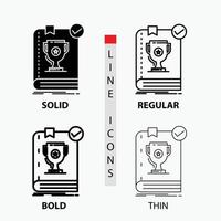 554. Book. dominion. leader. rule. rules Icon in Thin. Regular. Bold Line and Glyph Style. Vector illustration