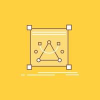 3d. edit. editing. object. resize Flat Line Filled Icon. Beautiful Logo button over yellow background for UI and UX. website or mobile application vector