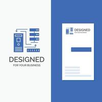 Business Logo for Combination. data. database. electronic. information. Vertical Blue Business .Visiting Card template. vector