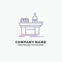 Biology. chemistry. lab. laboratory. production Purple Business Logo Template. Place for Tagline vector