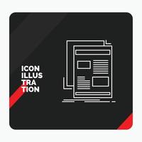 fondo de presentación creativa rojo y negro para noticias. Boletin informativo. periódico. medios de comunicación. icono de línea de papel vector