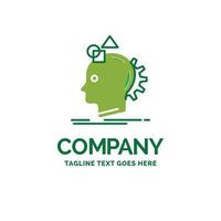 Imagination. imaginative. imagine. idea. process Flat Business Logo template. Creative Green Brand Name Design. vector