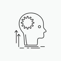 Mind. Creative. thinking. idea. brainstorming Line Icon. Vector isolated illustration