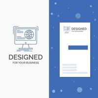 Business Logo for information. content. development. website. web. Vertical Blue Business .Visiting Card template vector