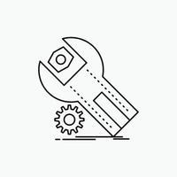 settings. App. installation. maintenance. service Line Icon. Vector isolated illustration