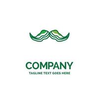 moustache. Hipster. movember. male. men Flat Business Logo template. Creative Green Brand Name Design. vector