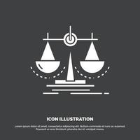 Balance. decision. justice. law. scale Icon. glyph vector symbol for UI and UX. website or mobile application