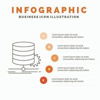 Algorithm. chart. data. diagram. flow Infographics Template for Website and Presentation. Line Gray icon with Orange infographic style vector illustration
