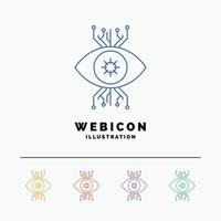 Infrastructure. monitoring. surveillance. vision. eye 5 Color Line Web Icon Template isolated on white. Vector illustration
