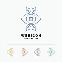 Infrastructure. monitoring. surveillance. vision. eye 5 Color Line Web Icon Template isolated on white. Vector illustration