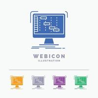 Ableton. application. daw. digital. sequencer 5 Color Glyph Web Icon Template isolated on white. Vector illustration