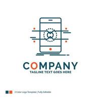 Api. interface. mobile. phone. smartphone Logo Design. Blue and Orange Brand Name Design. Place for Tagline. Business Logo template. vector