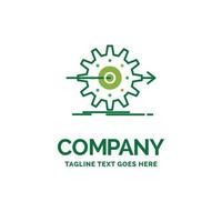 performance, progress, work, setting, gear Flat Business Logo template. vector