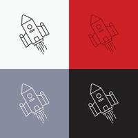 space craft. shuttle. space. rocket. launch Icon Over Various Background. Line style design. designed for web and app. Eps 10 vector illustration