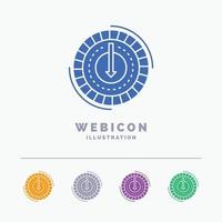 Consumption. cost. expense. lower. reduce 5 Color Glyph Web Icon Template isolated on white. Vector illustration