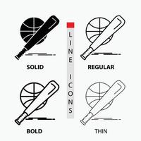 baseball. basket. ball. game. fun Icon in Thin. Regular. Bold Line and Glyph Style. Vector illustration