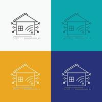 Automation. home. house. smart. network Icon Over Various Background. Line style design. designed for web and app. Eps 10 vector illustration